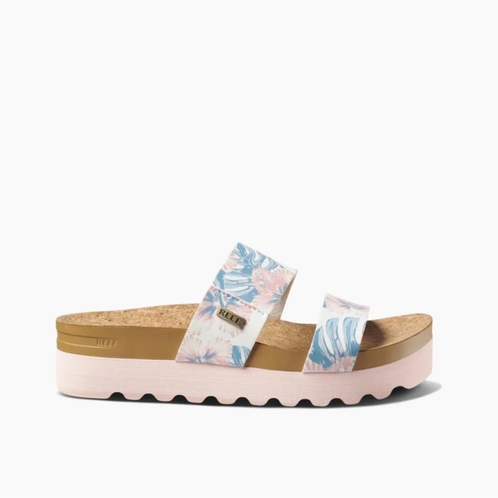 Reef Women's Floral Sandals - Blue and Pink